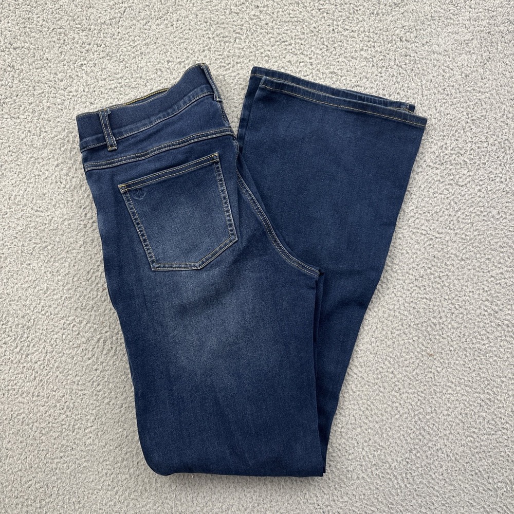 Betabrand Mid Rise Bootcut Jeans Pull On Stretch Retro Festival Women Large x 33